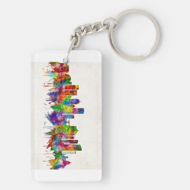 Milwaukee Wisconsin skyline Key Ring (Back)