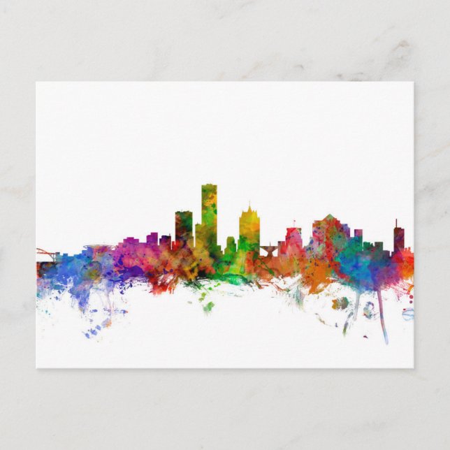 Milwaukee Wisconsin Skyline Postcard (Front)