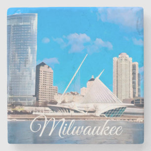 Milwaukee Wisconsin Skyline Stone Coaster