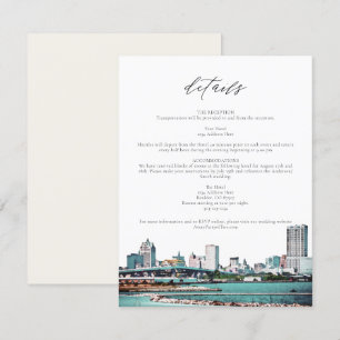 MILWAUKEE WISCONSIN Skyline Travel Details Card