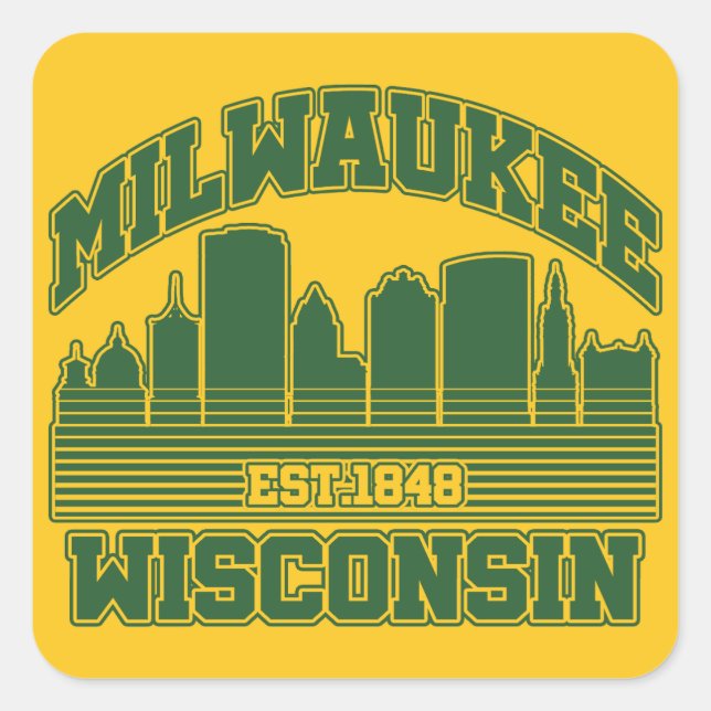 Milwaukee,Wisconsin Square Sticker (Front)