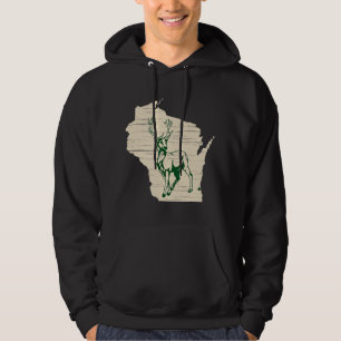 Milwaukee Wisconsin Star Green Standing Stoic Buck Hoodie