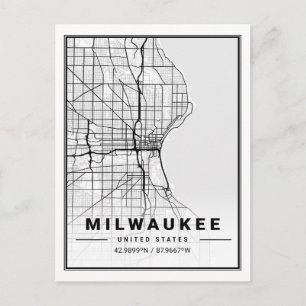 Milwaukee Wisconsin USA Travel City Map Postcard