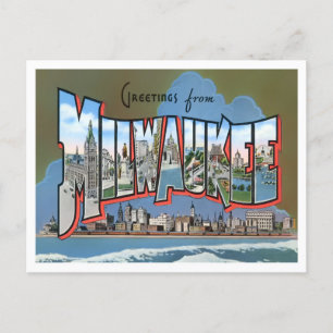 Milwaukee, Wisconsin Vintage Big Letters Postcard