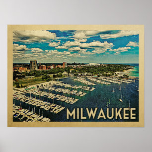 Milwaukee Wisconsin Vintage Travel Poster