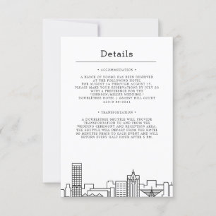 Milwaukee, Wisconsin Wedding   Guest Details Invitation