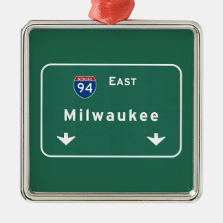 Milwaukee Wisconsin wi Interstate Highway Freeway Metal Tree Decoration