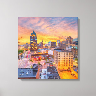 Milwaukee Wisconsin Wrapped Canvas 16.80 X 17.50"