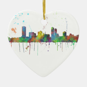 MILWAUKEE, WISCONSON SKYLINE CERAMIC TREE DECORATION