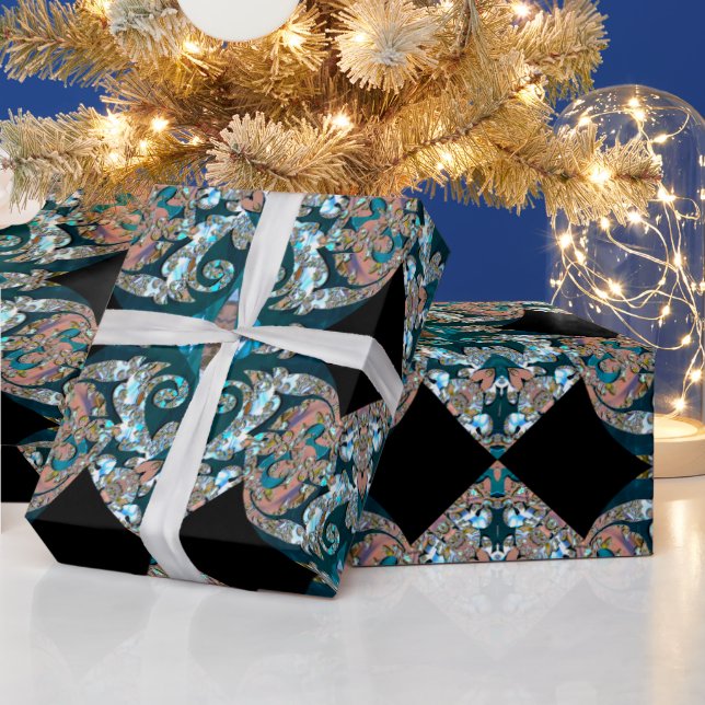 Milyroyce Christmas Baroque Pattern Wrapping Paper (Holidays)