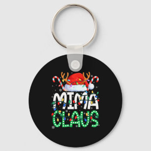 Mima Claus Christmas Lights Pajama Family Matching Key Ring