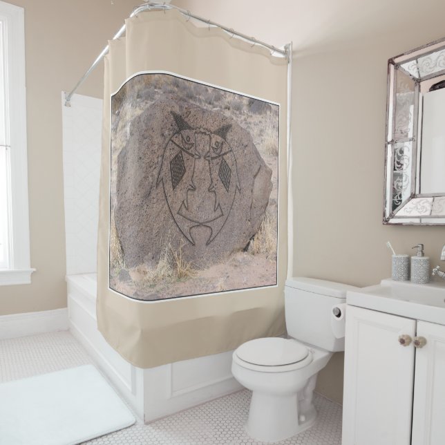 Mimbres Pottery Design Shower Curtain (In Situ)