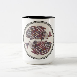 Mimbres Pottery Design Two-Tone Coffee Mug