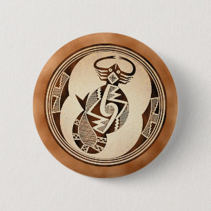 Mimbres Scorpion-Snake-Fish 6 Cm Round Badge
