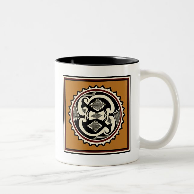 Mimbres Tribal Spirits Two-Tone Coffee Mug (Right)
