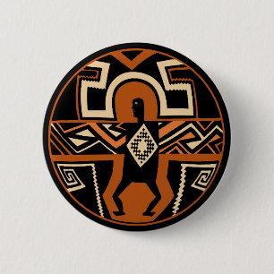 Mimbres Warrior 6 Cm Round Badge