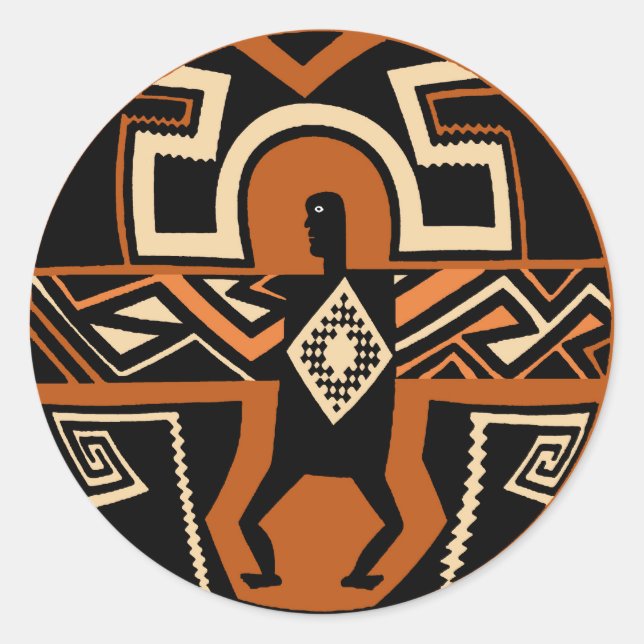 Mimbres Warrior Classic Round Sticker (Front)