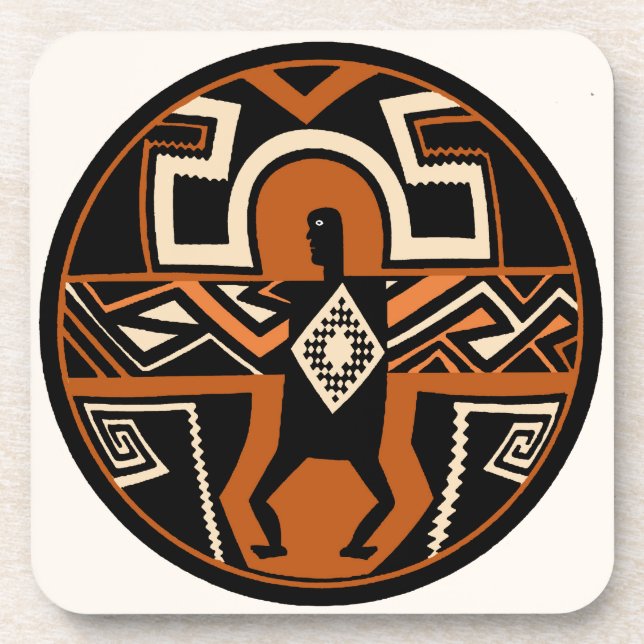 Mimbres Warrior Coaster (Front)