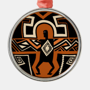 Mimbres Warrior Metal Tree Decoration