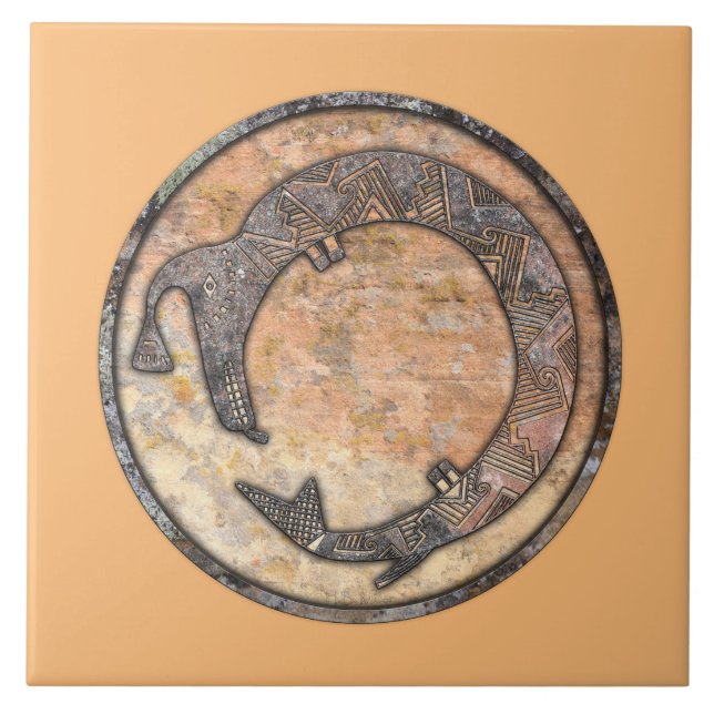 Mimbres Water Serpent Talking Canyons, New Mexico Tile (Front)