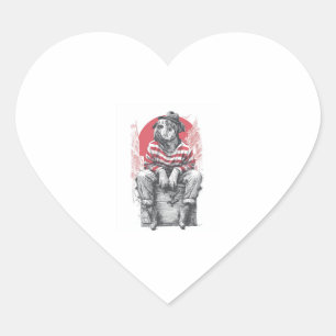 Mime Mastiff � Silent Funny Dog Heart Sticker