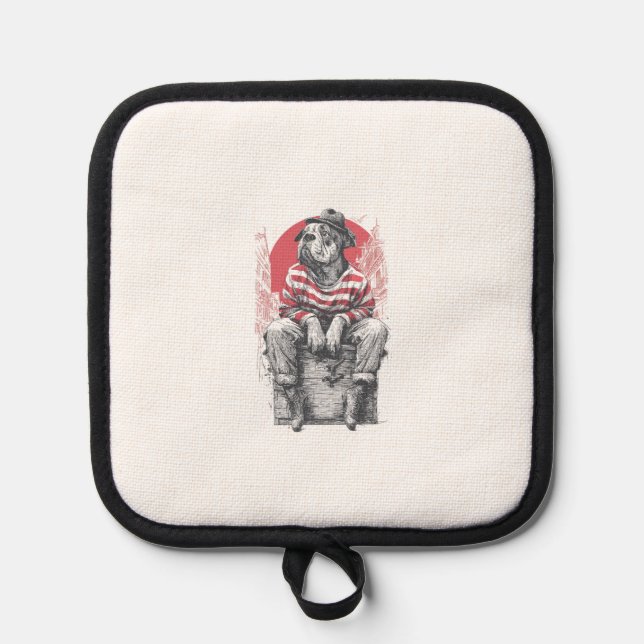 Mime Mastiff � Silent Funny Dog Pot Holder (Front)