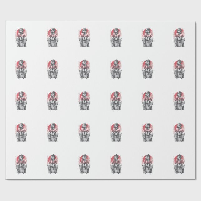 Mime Mastiff � Silent Funny Dog Wrapping Paper (Flat)