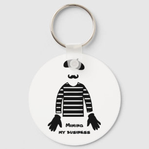 Mime Pantomime Miming My Business Key Ring