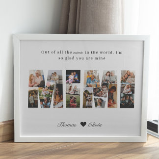 Mimi 18 Photo Collage Grandma Gift for Mothers Day Poster