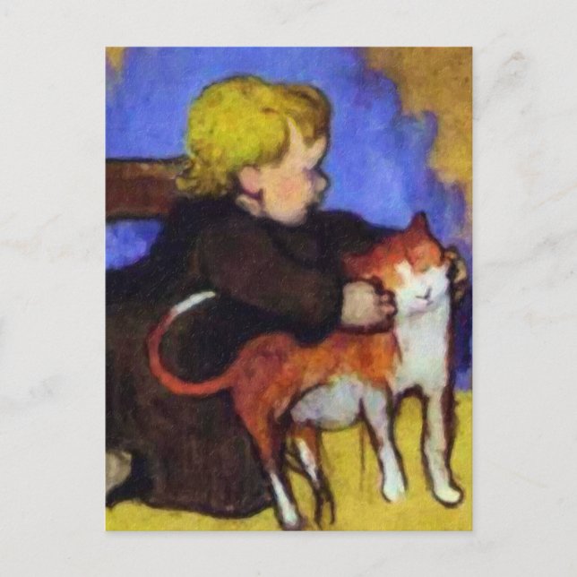 Mimi and Her Cat by Paul Gauguin Postcard (Front)