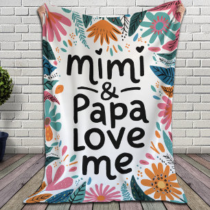 Mimi and Papa Love Me Fleece Blanket