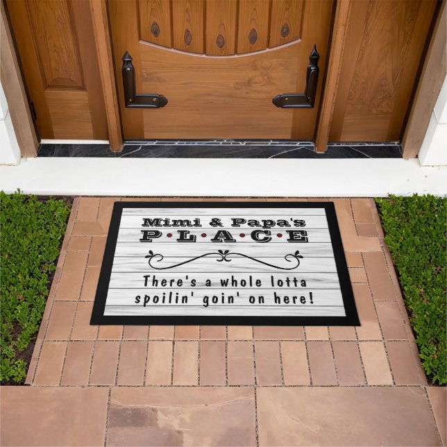 Mimi and Papa's Place Whole Lotta Spoilin' Rustic Doormat (Outdoor)
