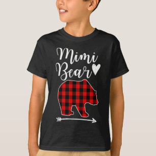MIMI Bear Black And Red Plaid Bear Grandma Gift T-Shirt