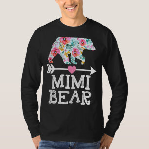 Mimi Bear Mum Grandma Floral Happy Mother's Day Ch T-Shirt