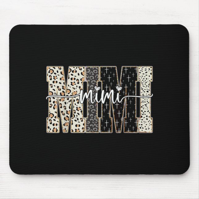 Mimi Bible Leopard Cross Faith And Love Christian  Mouse Mat (Front)