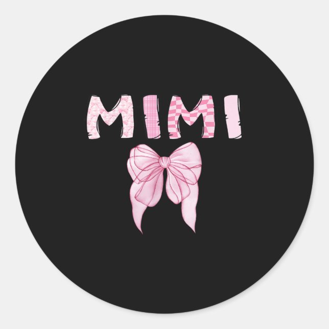 Mimi Birthday Girl Matching Coquette Nk Bow  Classic Round Sticker (Front)