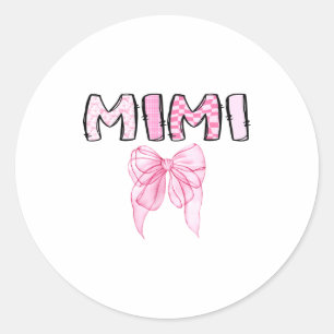 Mimi Birthday Girl Matching Coquette Nk Bow Classic Round Sticker