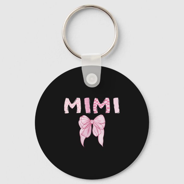 Mimi Birthday Girl Matching Coquette Nk Bow  Key Ring (Front)