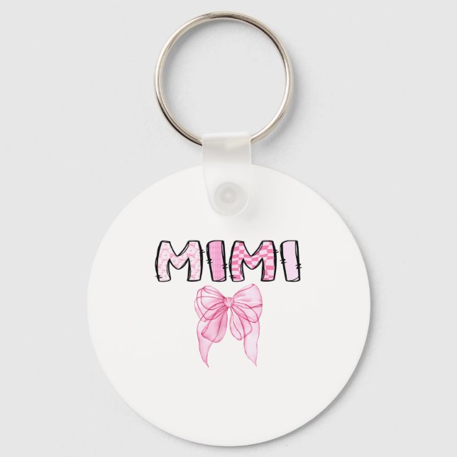 Mimi Birthday Girl Matching Coquette Nk Bow  Key Ring (Front)