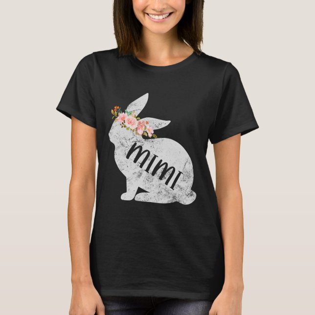 Mimi Bunny Matching Family Floral Bunny Rabbit Eas T-Shirt (Front)