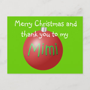 Mimi Christmas ornament postcard