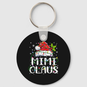 Mimi Claus Christmas Lights Pajama Family Matching Key Ring