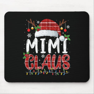 Mimi Claus Christmas Lights Pajama Family Matching Mouse Mat