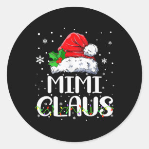 Mimi Claus Christmas Pajama Family Matching Xmas Classic Round Sticker