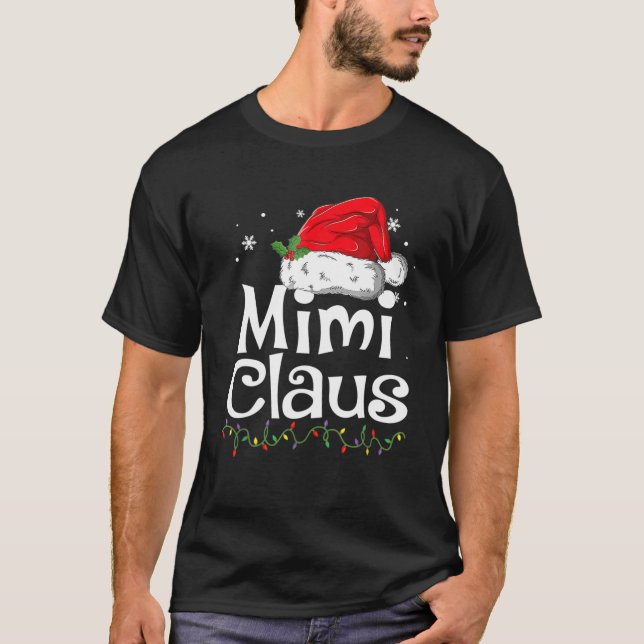 Mimi Claus Christmas Pajama Family Matching Xmas T-Shirt (Front)