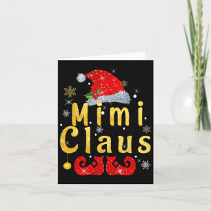 Mimi Claus Christmas Santa Hat Matching Famiy Paja Card