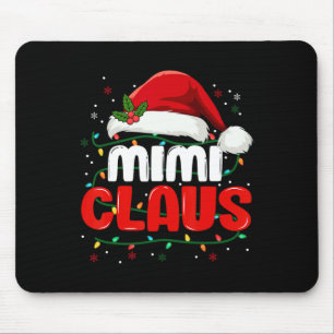 Mimi Claus Christmas Xmas Lights Santa Girl Family Mouse Mat
