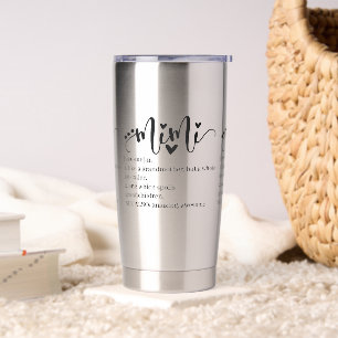 Mimi Definition Grandma Script Heart Minimal Funny Insulated Tumbler
