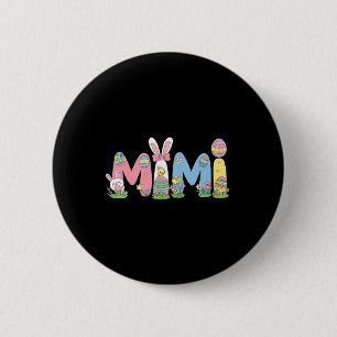Mimi Easter Coquette Bow Happy Easter Bunny Rabbit 6 Cm Round Badge