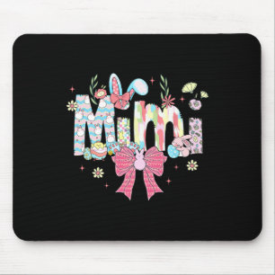 Mimi Easter Coquette Bow Happy Easter Bunny Rabbit Mouse Mat